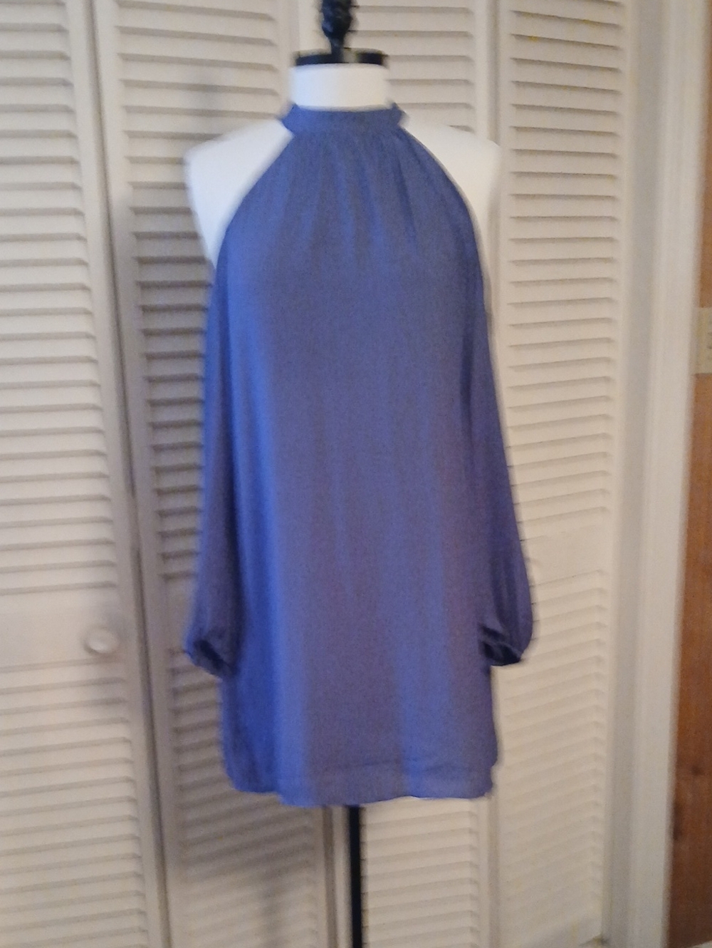 Lush Periwinkle Blue Halter-Style Midi Dress